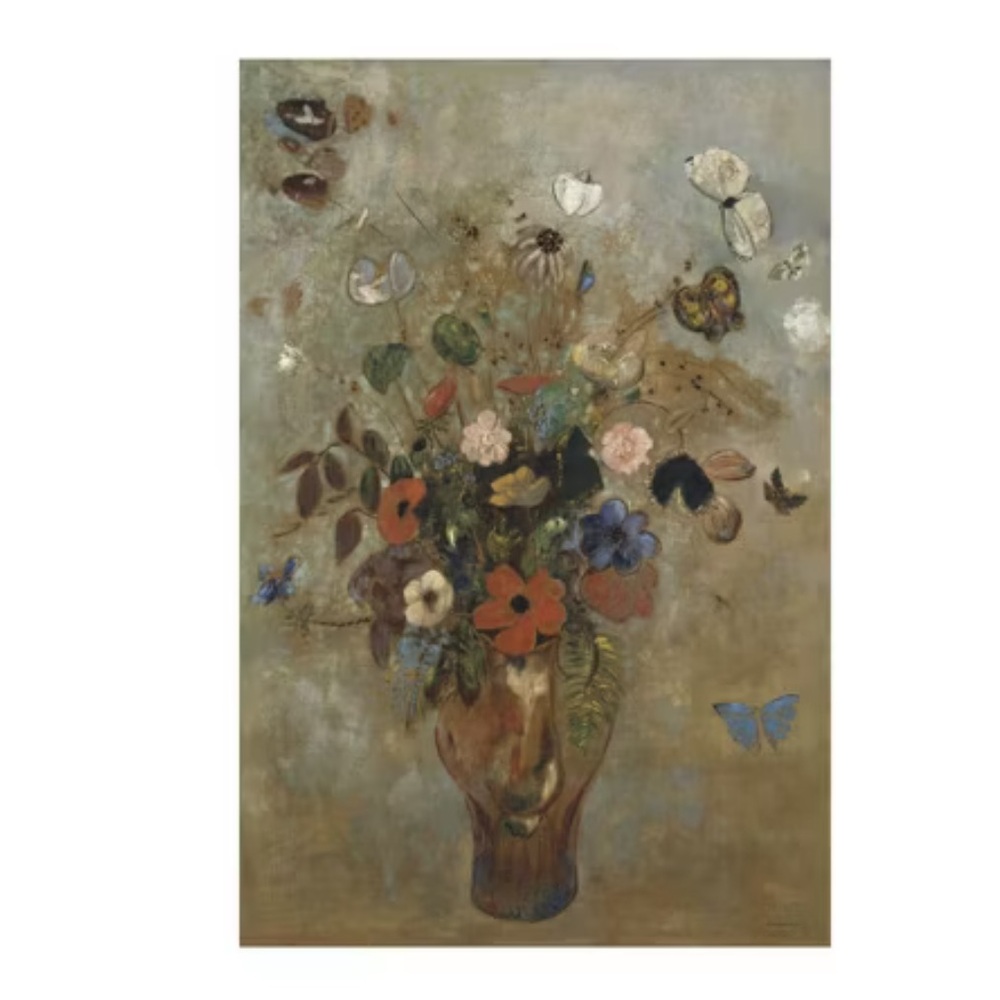 ODILION REDON NEW ‘still life with flowers’ 1905 unframed wall canvas trademark